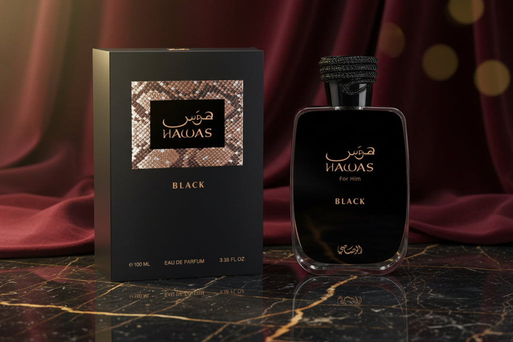Rasasi Hawas black for men $34.99